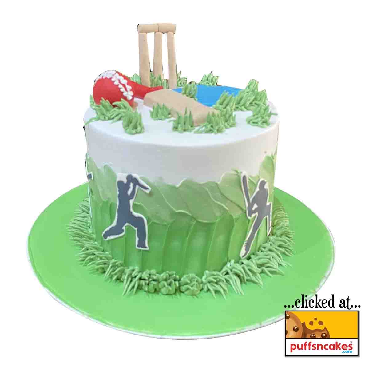 (1454) Cricket Sports Theme Semi Fondant Cake